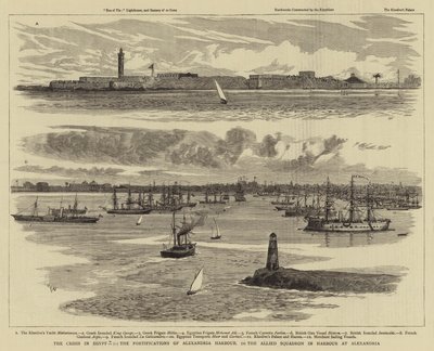 エジプトの危機、アレクサンドリア港の要塞、アレクサンドリア港の連合軍中隊 作： William Lionel Wyllie