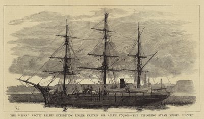 探検する蒸気船の希望であるアレンヤング船長の下でのエイラ北極救援遠征 作： William Lionel Wyllie