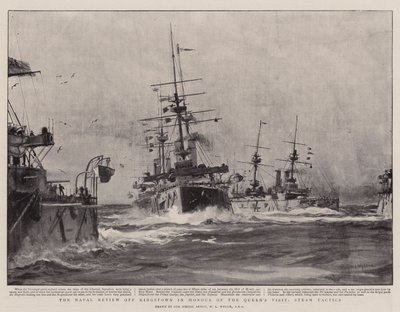 女王の訪問を称えるキングスタウン沖の海軍レビュー、蒸気戦術 作： William Lionel Wyllie