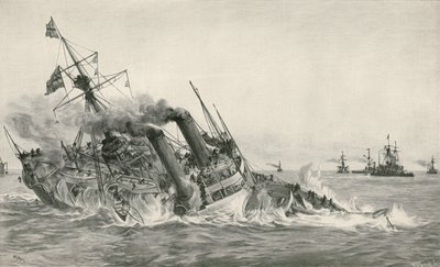 HMS Camperdownとの衝突後のHMS Victoriaの沈没 作： William Lionel Wyllie