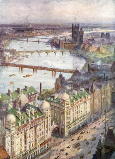 サヴォイホテルから西を見る 作： William Lionel Wyllie