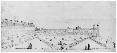 リンカーンズインフィールズ、1660年頃（ペンとインクで描く） 作： William Lodge