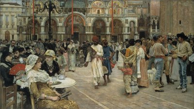 ベニスのサンマルコ広場、1883年。 作： William Logsdail