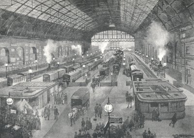 キャノンストリート駅-夜、1891年 作： William Luker