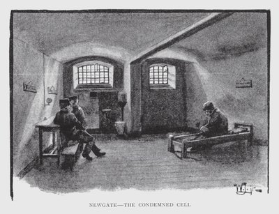 ニューゲート、死刑囚監房（リトグラフ 作： William Luker