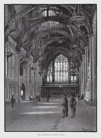 The Guildhall, Great Hall (litho) 作： William Luker