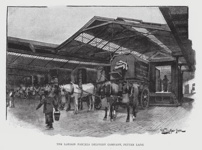 The London Parcels Delivery Company, Fetter Lane (litho) 作： William Luker