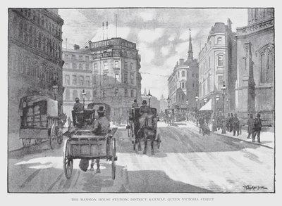 The Mansion House Station, District Railway, Queen Victoria Street (litho) 作： William Luker
