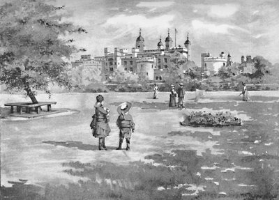 トリニティスクエアからのロンドン塔、1891年 作： William Luker