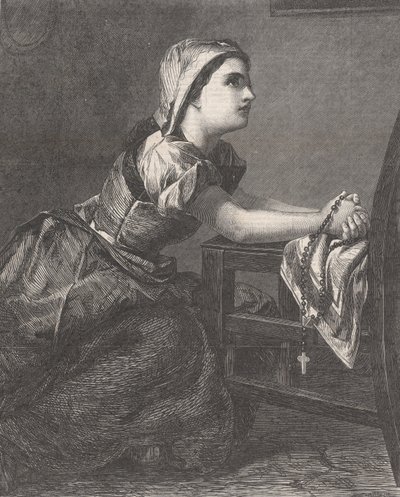 ラ・プリエール 祈り」（『イラストレイテッド・ロンドン・ニュース』1867年3月2日より 作： William Luson Thomas