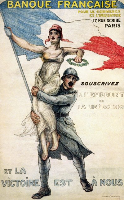 フランス貿易産業銀行。 全国ローンのポスター：「「解放ローンに加入し、勝利は自分のものです」」 - ill. ウィリアム・マルハーブ 作： William Malherbe