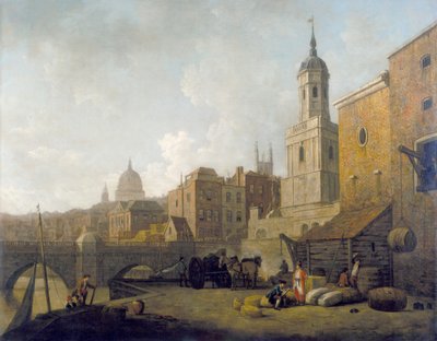 「フレッシュ ワーフ、ロンドン ブリッジ」、1762 年頃。 作： William Marlow