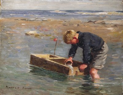 ボートの沸騰（キャンバスボードの油） 作： William Marshall Brown