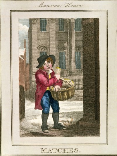 マッチ、Mansion House、「Cries of London」、パブ。リチャード・フィリップス（1778-1851）1804 作： William Marshall Craig