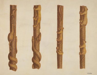 ウォーキングスティック、1940年頃 作： William McAuley