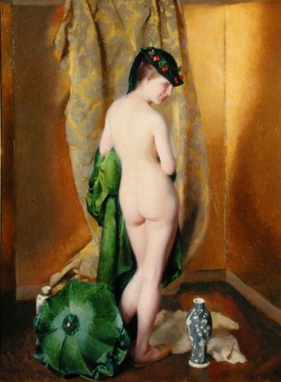 ファンタジー・インタールード（油彩・キャンバス 作： William McGregor Paxton