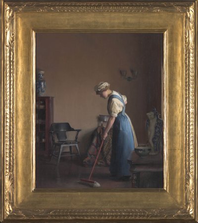 掃除する少女、1912年頃 作： William McGregor Paxton