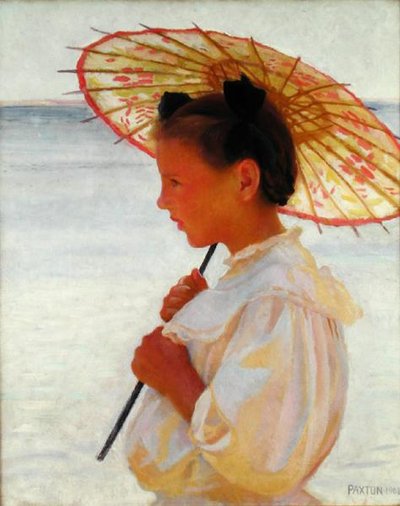 中国の日傘を持つ少女 作： William McGregor Paxton