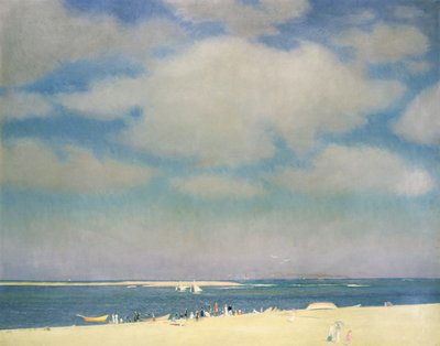 砂浜のある海景（チャタムの浜辺） 1915年頃 油彩・キャンバス 作： William McGregor Paxton