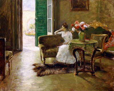 思い出-イタリアのヴィラで、 作： William Merritt Chase