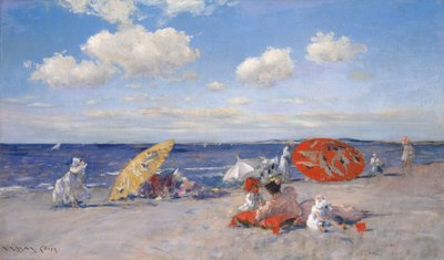 海辺で、1892年頃（キャンバスに油彩） 作： William Merritt Chase