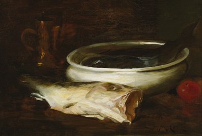 魚と静物、c.1904-1909（キャンバスに油彩） 作： William Merritt Chase