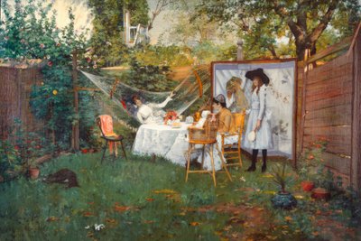 屋外での朝食 作： William Merritt Chase