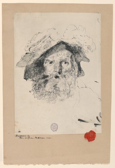 ひげを生やした男の頭 作： William Merritt Chase