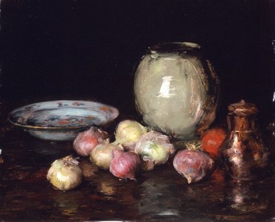 ジャストオニオン、1912（木製パネルに油彩） 作： William Merritt Chase