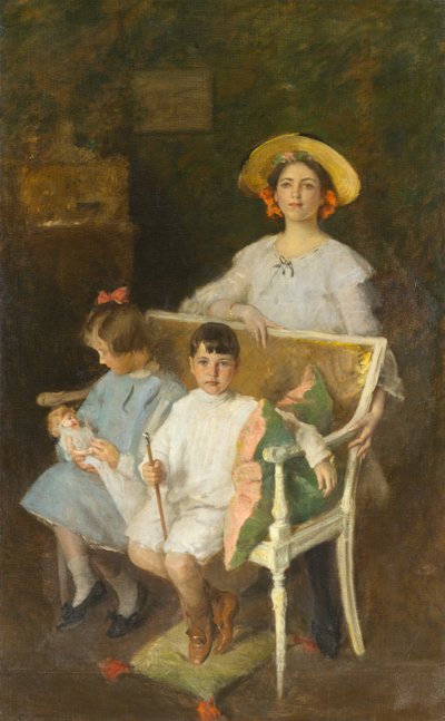 ポートレートグループ（ドロシー、ヘレン、ボブ）、1904年頃（キャンバスに油彩） 作： William Merritt Chase