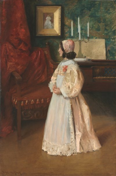 私の娘アリスの肖像、1895年頃（キャンバスに油彩） 作： William Merritt Chase
