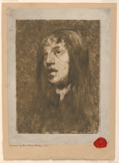 左を向いている女性の肖像画 作： William Merritt Chase