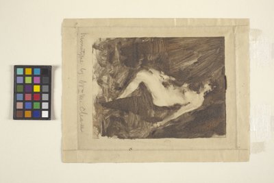 着席ヌード（モノタイプ） 作： William Merritt Chase