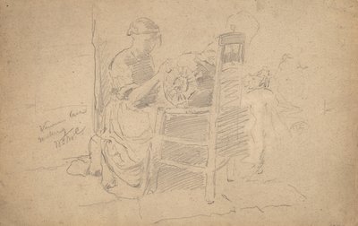 ベネチアンレース作り、1877-8 作： William Merritt Chase