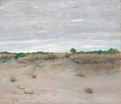 風に吹かれた砂のビーチ 作： William Merritt Chase