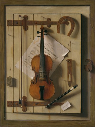 静物、バイオリン、音楽 作： William Michael Harnett