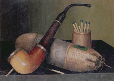 パイプのある静物 作： William Michael Harnett