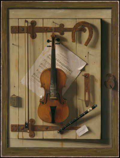 静物-ヴァイオリンと楽譜 作： William Michael Harnett
