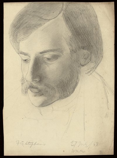 フレデリックジョージスティーブンスの肖像、1853年 作： William Michael Rossetti