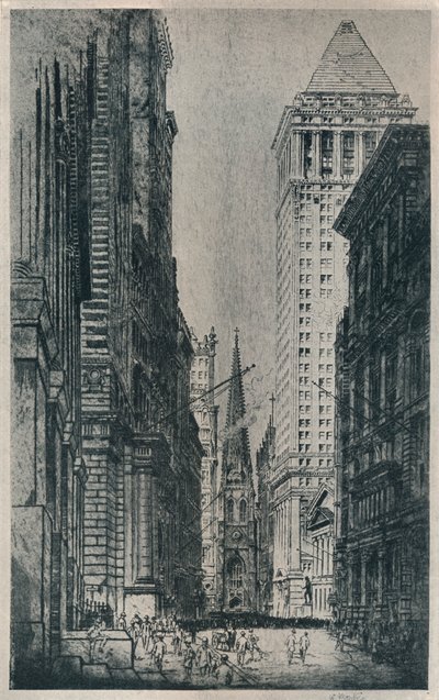 ウォールストリート、ニューヨーク、c1913 作： William Monk