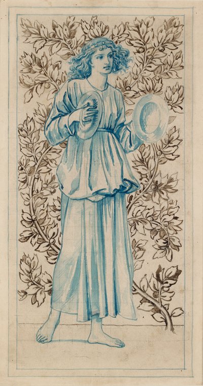 シンバルを演奏する女性、19 世紀後半 作： William Morris