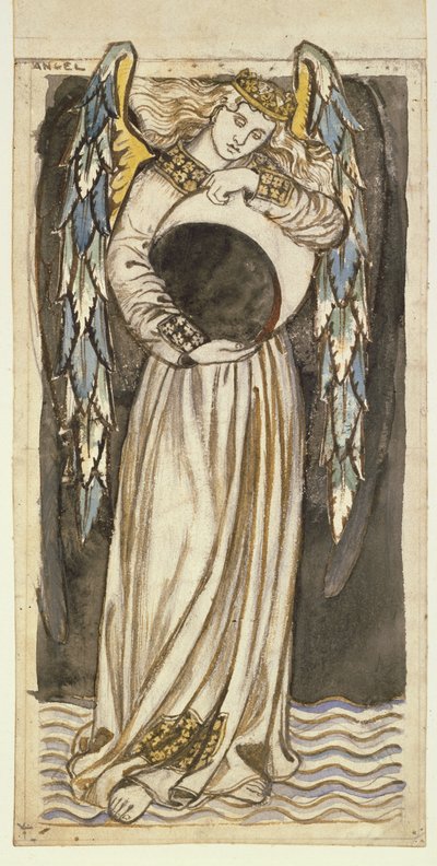 衰退する月を抱く天使（紙と鉛筆とトイレ） 作： William Morris