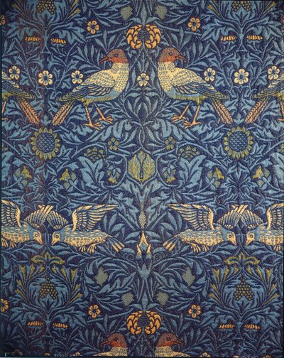 鳥。 装飾布、1878年。 作： William Morris