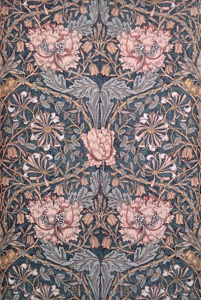 「スイカズラ」、1876年（プリントコットン） 作： William Morris