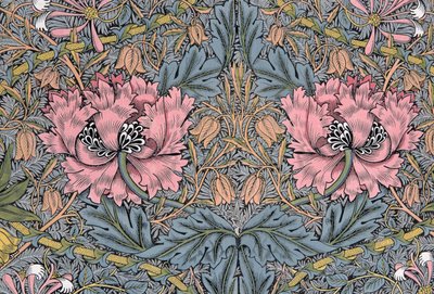 スイカズラ。 装飾布、1876年。 作： William Morris