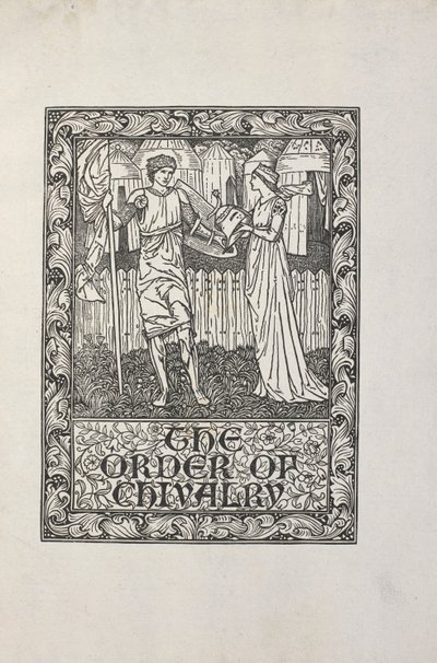 ウィリアム・モリスによる「騎士道」のためのイラスト。 作： William Morris