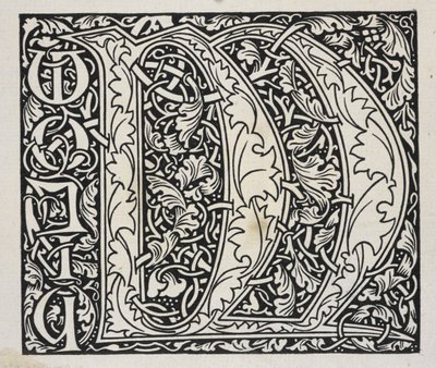イニシャル、モノクロ。 作： William Morris