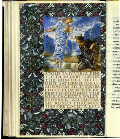 トゥルヌスの前に現れるアイリス、ウェルギリウスの第9巻のオープニング「アエネーイス」 作： William Morris