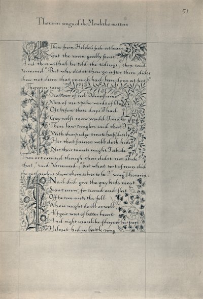 1871年のエールの住人の物語のページ。 作： William Morris