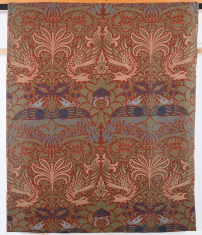 ドラゴン孔雀、手織りのツイルカーテン、モリス＆Co.、1878 作： William Morris